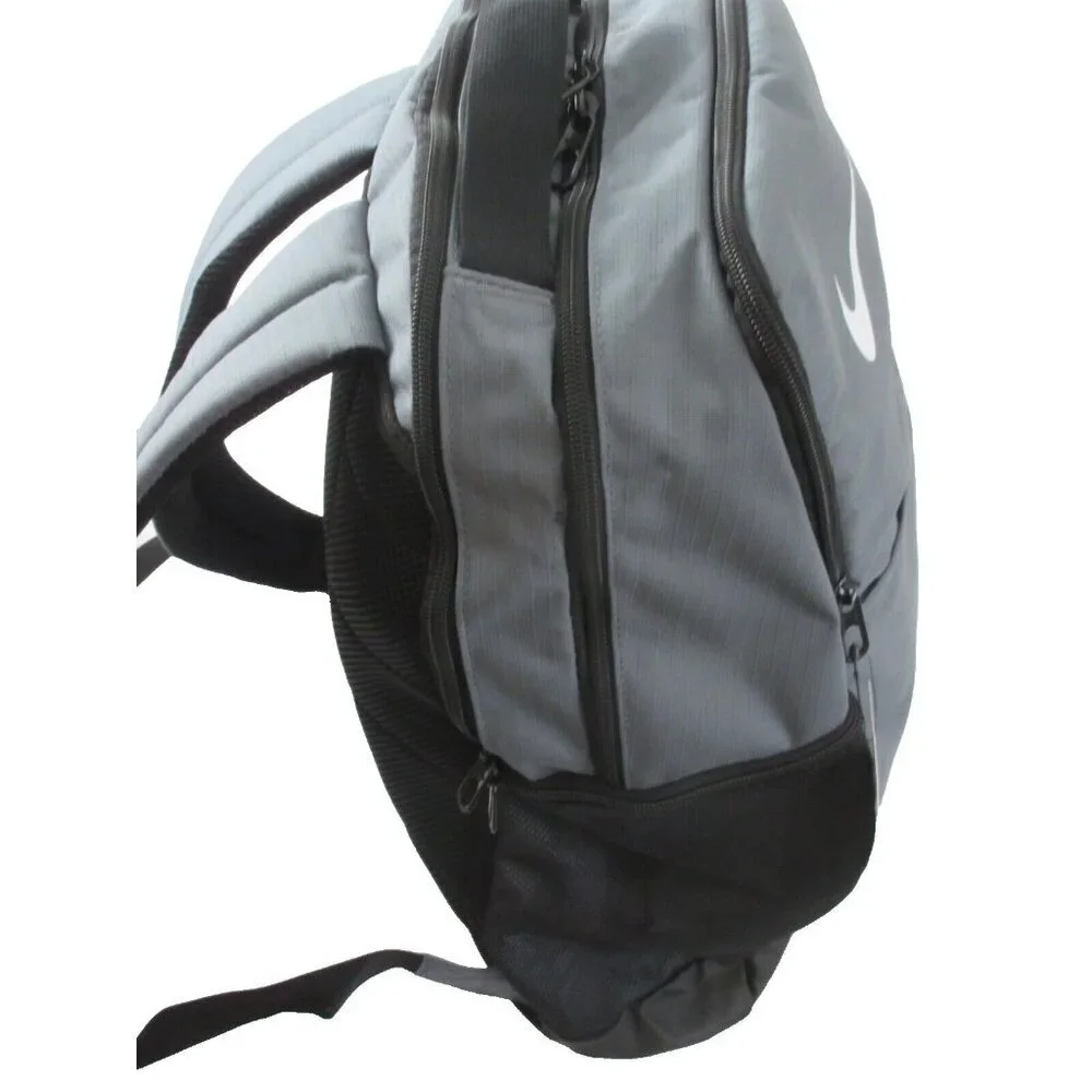 Nike Brasilia Unisex Training Backpack Travel Bag Flint Grey Black White NWT